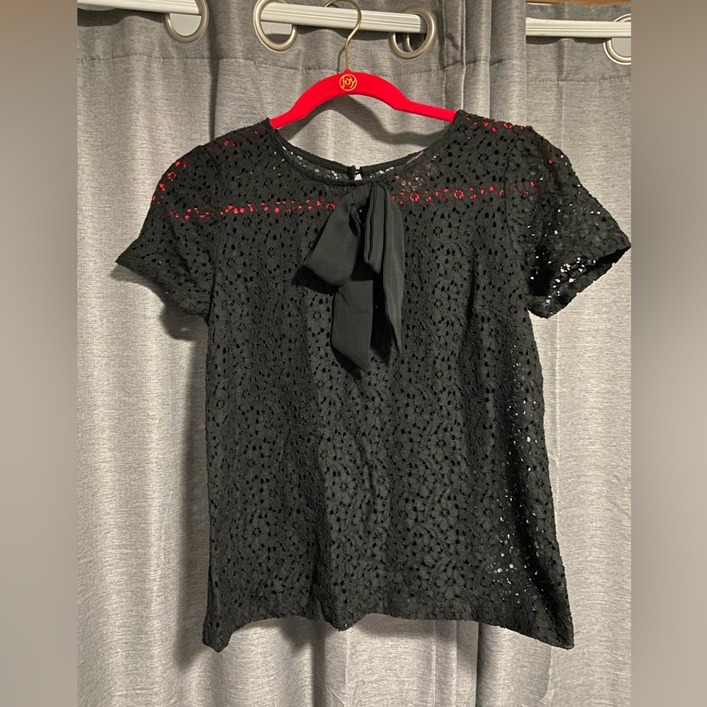 Juicy Couture size XS Black Lace Bow Top